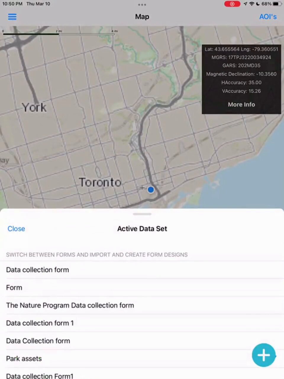 Switch between data collection forms
