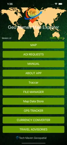 GeoNames Map Explorer — map search