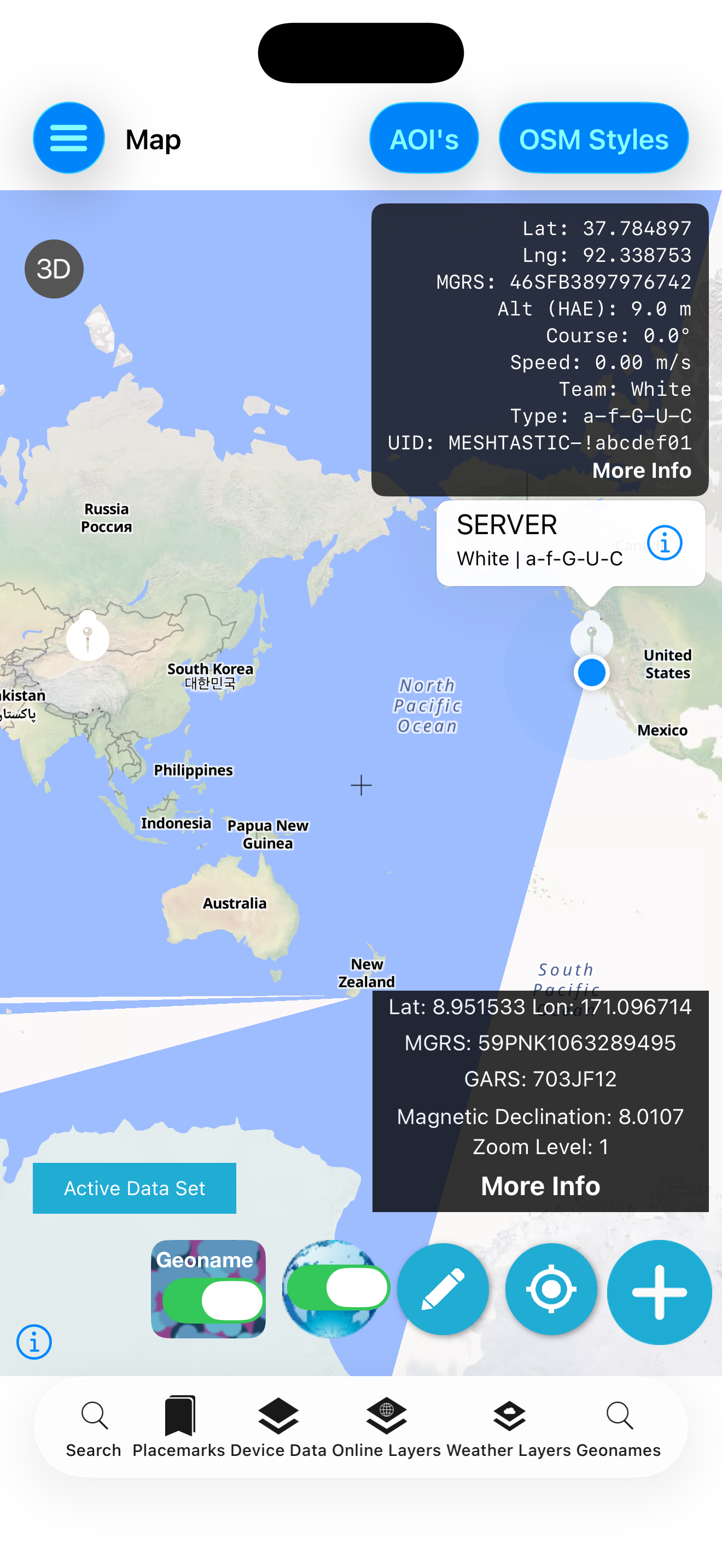 TAK map screen