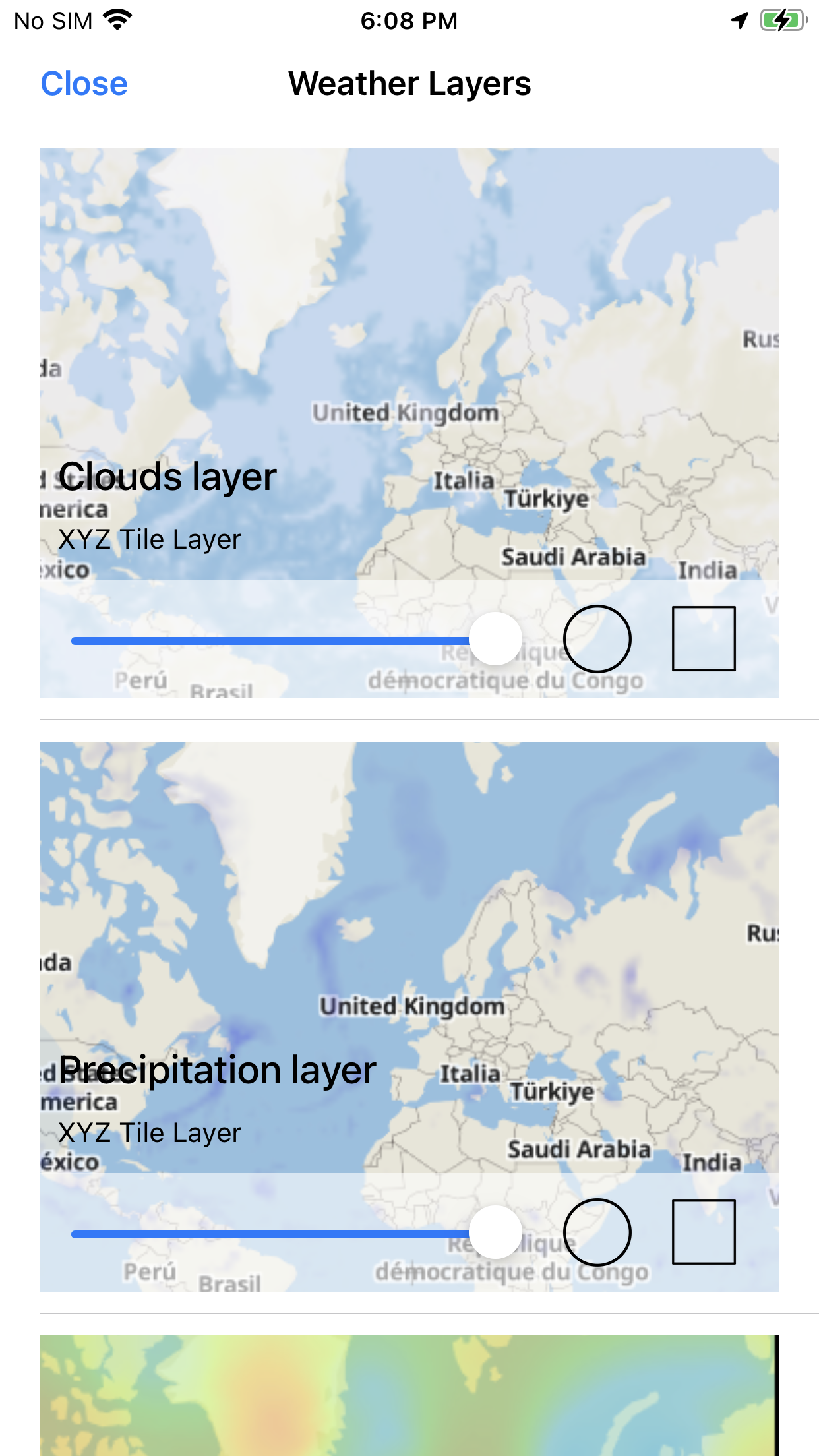 Weather raster tiles